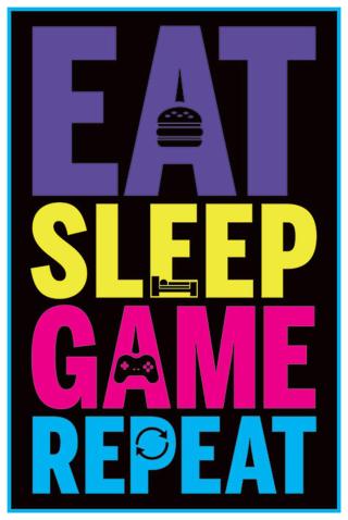 Plakát, Obraz - Eat, Sleep, Game, Repeat - Gaming,