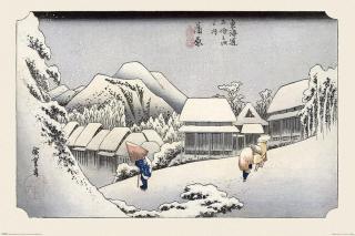 Plakát, Obraz - Hiroshige - Kambara,