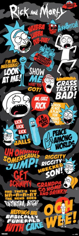 Plakát, Obraz - Rick and Morty - Frases,