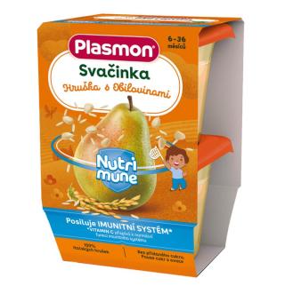 PLASMON Svačinka bezlepková ovocná NUTRI-MUNE hruška s jogurtem 2x120g, 6m+