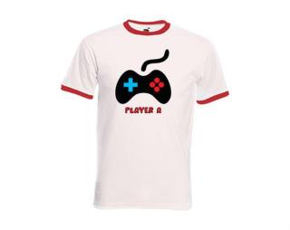 Player A Pánské tričko s kontrastními lemy