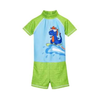 Playshoes Jednodílný oblek s UV ochranou Dino modrozelený