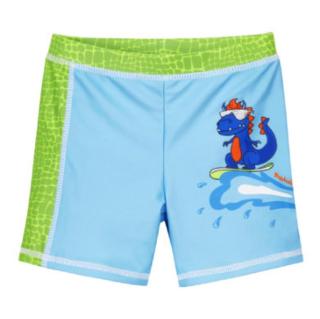 Playshoes Koupel s UV ochranou shorts Dino modrozelená