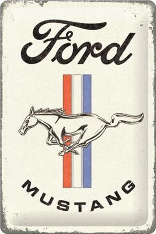 Plechová cedule Ford - Mustang - Horse & Stripes,