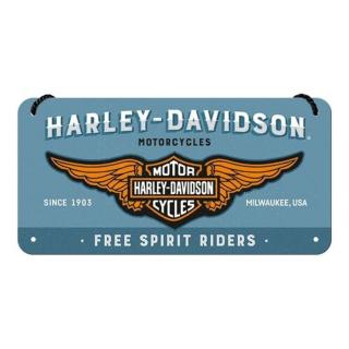 Plechová cedule Harley-Davidson - Free Spirit Riders,