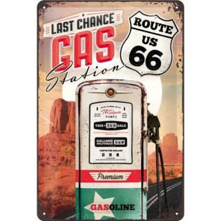 Plechová cedule Route 66 - Gas Station,