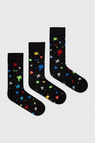 Ponožky Fila 3-pack pánské, černá barva