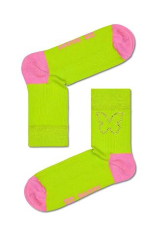 Ponožky Happy Socks Butterfly Rhinestone 1/2 Crew dámské, zelená barva