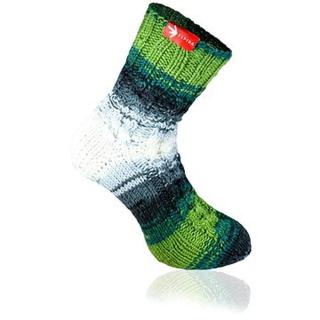 Ponožky od babičky Zeleno šedé duhové ručně pletené,