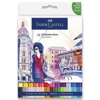 Popisovač Faber-Castell Goldfaber Aqua Dual Marker sada 24 ks