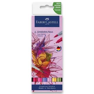 Popisovač Faber-Castell Goldfaber Aqua Dual Marker sada 6 ks, Flowers