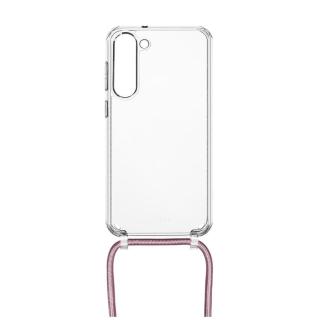 Pouzdro FIXED Pure Neck s růžovou šňůrkou na krk pro Samsung Galaxy S23+