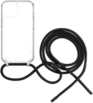 Pouzdro na mobil Pouzdro Fixed Pure Neck s černou šňůrkou na krk pro Apple iPhone 15 Pro