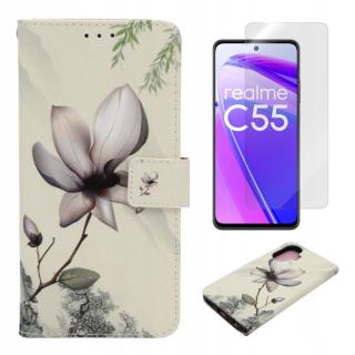 Pouzdro Smart Crazy pro Realme C55 magnolie+ŠKOLA