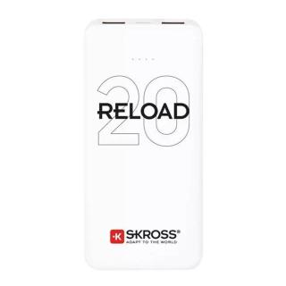 Powerbank skross reload 20, 20000mah, 2x 2a výstup, microusb kabel, bílý