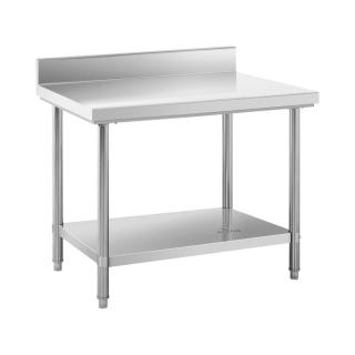 Pracovní stůl z ušlechtilé oceli - 100 x 70 cm - lem - nosnost 190 kg - Royal Catering