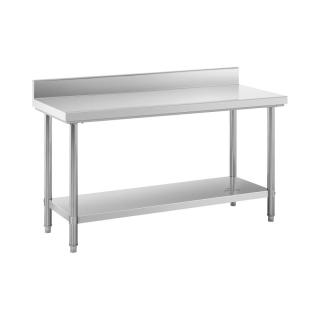 Pracovní stůl z ušlechtilé oceli - 150 x 60 cm - lem - nosnost 220 kg - Royal Catering