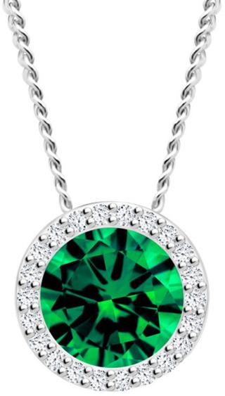Preciosa Stříbrný náhrdelník Lynx Emerald 5268 66