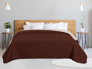 Přehoz na postel se vzorem KAROM 220x240 cm, krémový/tmavě hnědý