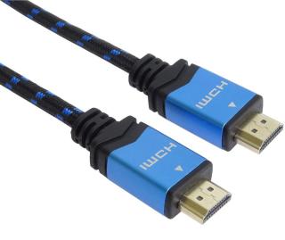 PremiumCord Ultra HDTV 4K@60Hz kabel HDMI 2.0b kovové+zlacené konektory 2m bavlněný plášť