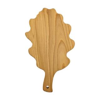 Prkénko kuchyňské tvar dubový list dřevo přírodní 35cm