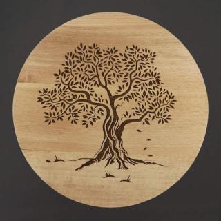 Prkénko servírovací dekor strom dřevo přírodní 35cm