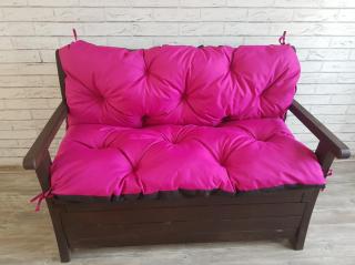 Prošívané sezení JONAS, polstr na zahradní lavici - sedák s opěrkou, RŮŽOVÁ color 36, různé rozměry, Mybesthome Rozměr: 200x60x50 cm