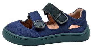Protetika dětské kožené barefoot sandály Tery Denim tmavě modrá 34