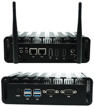 Průmyslové mini Pc fanless M8A 2xRJ45 RS232 Hdmi