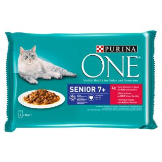 Purina ONE Senior 7+ kapsičky pro kočky 4 x 85 g