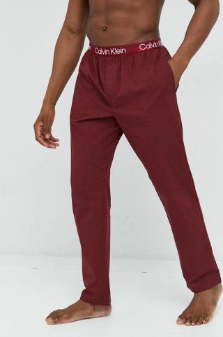Pyžamové kalhoty Calvin Klein Underwear pánské, vínová barva