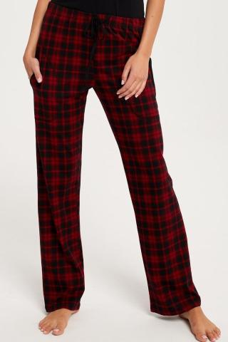 Pyžamové kalhoty Italian Fashion Ordesa - dlouhé bavlněné Černo-červená XL
