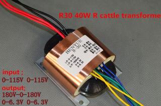 R30 40 W R hovězí transformátor 180V-0-180V 0-6.3 0