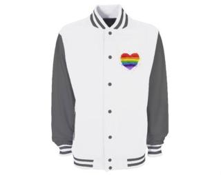 Rainbow heart Retro sportovní bunda Baseball unisex