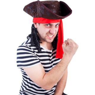 Rappa Klobouk pirát s vlasy pro dospělé