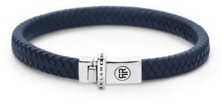 Rebel&Rose Modrý kožený náramek Small Braided Blue RR-L0150-S 15 cm - XS