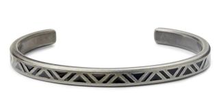 Rebel&Rose Pevný otevřený náramek z oceli Bangle Vintage Black Triangle RR-MB006-S 17,5 cm - M