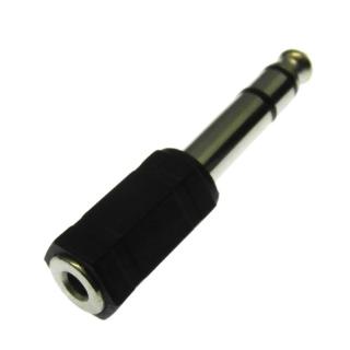 Redukce jack vidlice 6.3mm stereo na jack 3.5mm stereo zásuvka