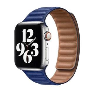 Řemínek pro Apple Watch 38/40/41 mm, Double Suction kožený, modrá