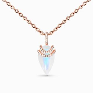 Royal Exklusive Royal Fashion náhrdelník Bohyně 14k růžové zlato Vermeil s drahokamem Moonstonem a drahokamy topazy GU-DR23099N-ROSEGOLD-MOONSTONE-TO…