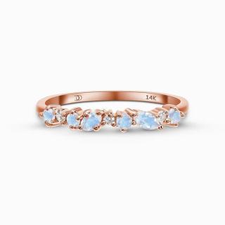 Royal Exklusive Royal Fashion prsten Hravé tvary 14k růžové zlato Vermeil s drahokamy Moonstony a drahokamy topazy GU-DR23094R-ROSEGOLD-MOONSTONE-TOP…