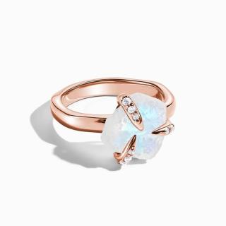 Royal Exklusive Royal Fashion prsten Klid v duši 14k růžové zlato Vermeil s drahokamem Moonstonem a drahokamy topazy GU-DR21589R-ROSEGOLD-MOONSTONE-T…