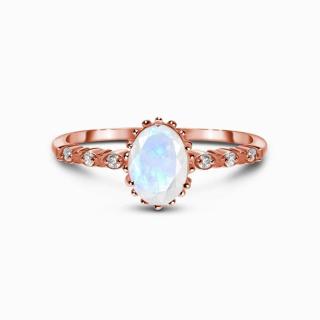 Royal Exklusive Royal Fashion prsten Nad mraky 14k růžové zlato Vermeil s drahokamem Moonstonem a drahokamy topazy GU-DR23095R-ROSEGOLD-MOONSTONE-TOP…