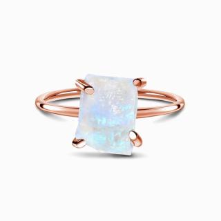 Royal Exklusive Royal Fashion prsten Raw 14k růžové zlato Vermeil s drahokamem Moonstonem GU-DR15849R-ROSEGOLD-MOONSTONE Velikost: 5