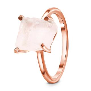 Royal Exklusive Royal Fashion prsten Raw s drahokamem růženínem 14k růžové zlato vermeil GU-DR15849R-ROSEGOLD-ROSEQUARTZ Velikost: 6