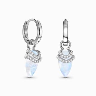 Royal Exklusive Royal Fashion stříbrné rhodiované náušnice Bohyně s drahokamy Moonstony a drahokamy topazy GU-DR23084E-SILVER-MOONSTONE-TOPAZ