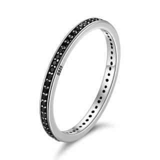 Royal Fashion prsten Černý půvab SCR114 Velikost: 6