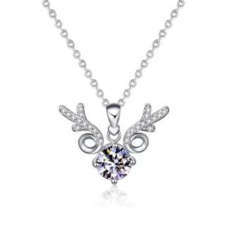Royal Fashion stříbrný rhodiovaný náhrdelník s drahokamem moissanitem HA-XMZ005-SILVER-MOISSANITE-ZIRCON