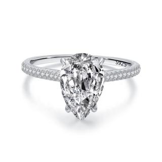 Royal Fashion stříbrný rhodiovaný prsten Broušená kapka HA-JZ1406-SILVER Velikost: 9