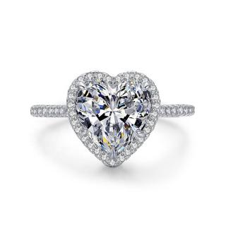 Royal Fashion stříbrný rhodiovaný prsten Broušené srdce HA-JZ1480-SILVER Velikost: 5